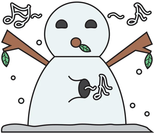 Vector winter snowman face cartoon emotion expression joy — 图库矢量图片