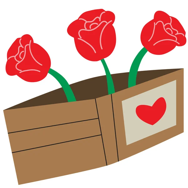 Illustratie portefeuille steeg hart valentine — Stockvector