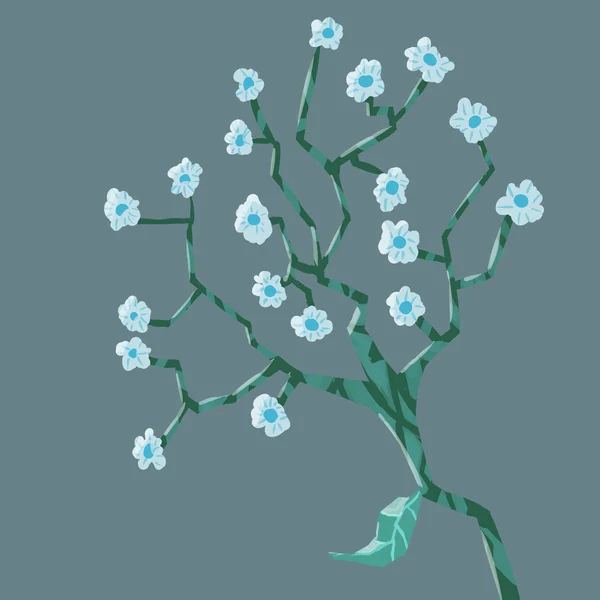 Malarstwo izolat kwiat fantazji niebieski — Zdjęcie stockowe