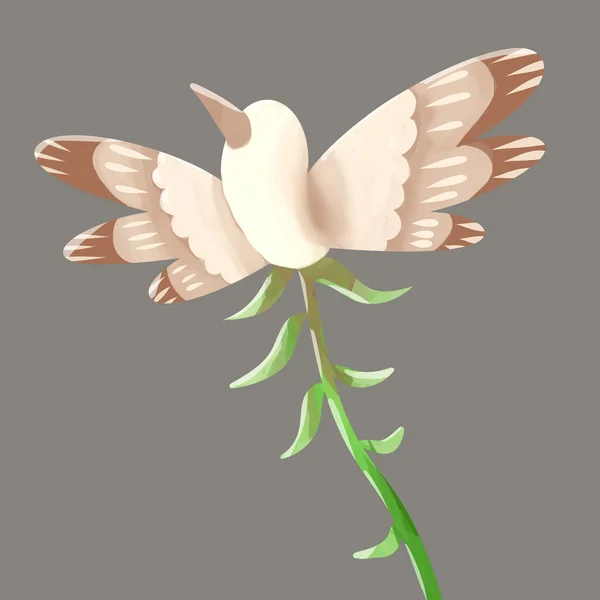 Painting isolate fantasy flower white brown — Stockfoto