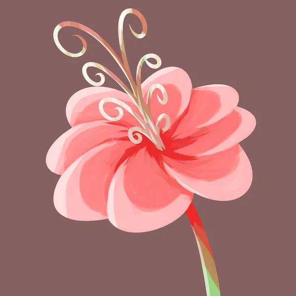 Painting isolate fantasy flower pink — Stock Photo, Image