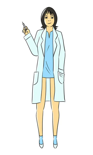 漫画女性隔離青い医師 — ストック写真