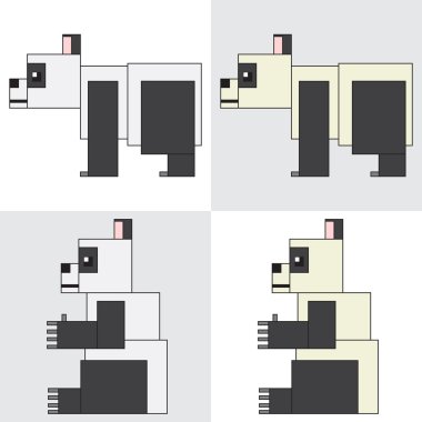 Sembol simge dikdörtgen hayvan panda