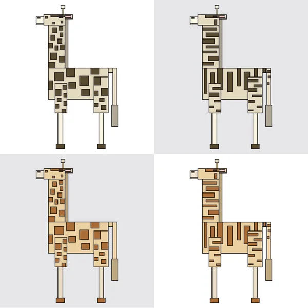 Icône de symbole rectangle animaux girafe — Image vectorielle