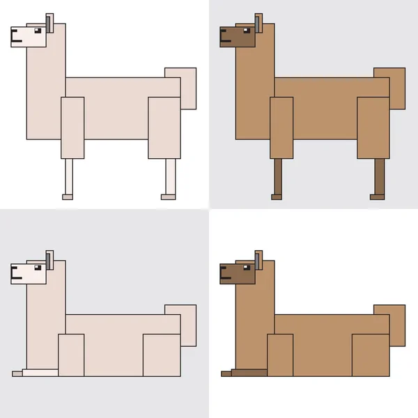 Llama animal de símbolo icono rectángulo — Vector de stock