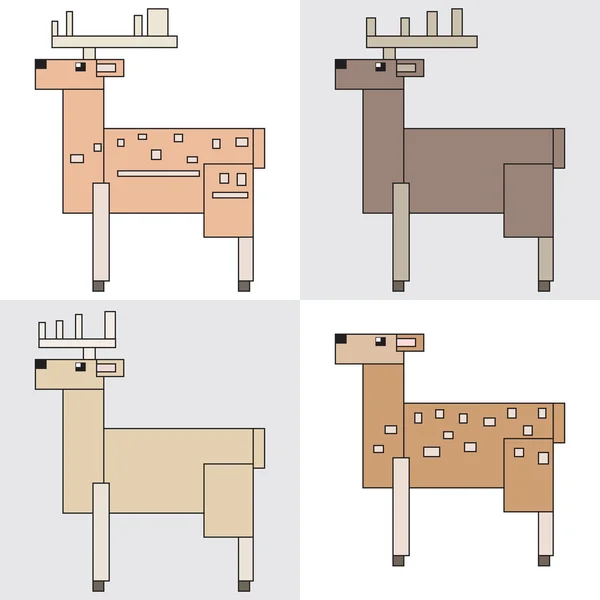Ciervos del animal símbolo icono rectángulo — Vector de stock