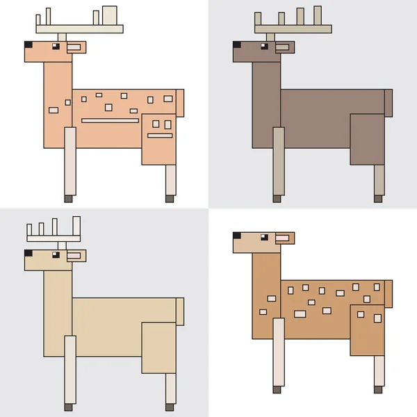 Ciervos del animal símbolo icono rectángulo — Archivo Imágenes Vectoriales