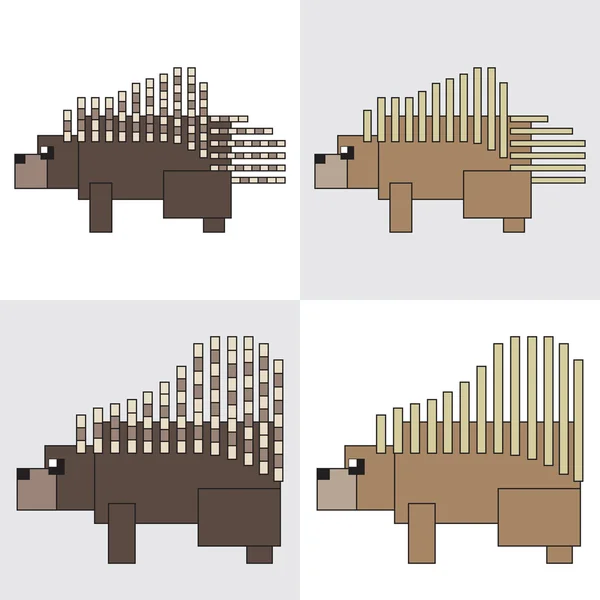 Symbol-ikonen rektangel djur porcupine — Stock vektor