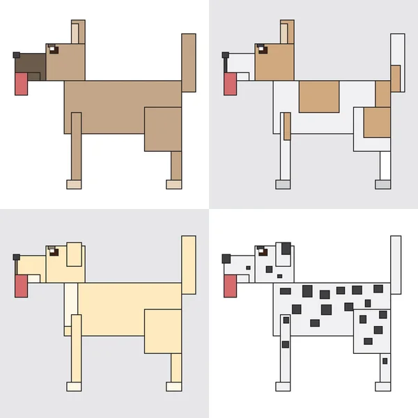 シンボル アイコン四角形動物犬ペット — ストックベクタ