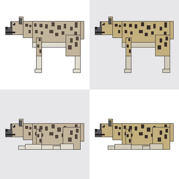 Symbol-ikonen rektangel djur hyena — Stock vektor