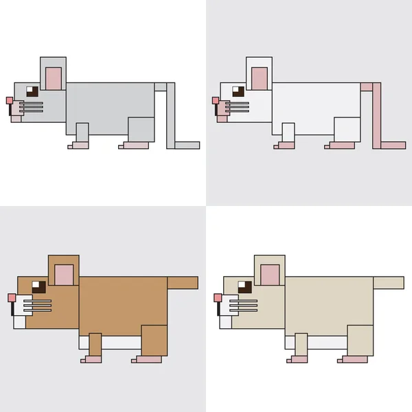 Hamster de souris animal symbole icône rectangle — Image vectorielle