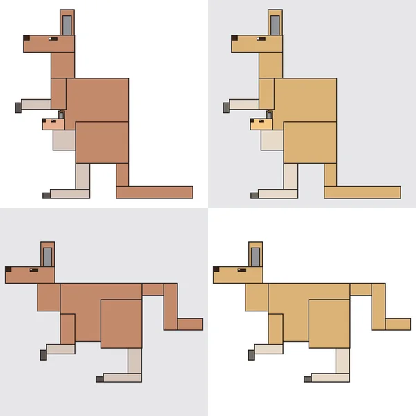 Icône de symbole rectangle animaux renard — Image vectorielle