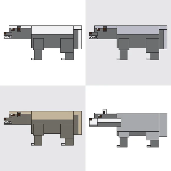 Icône de symbole rectangle animaux blaireau — Image vectorielle