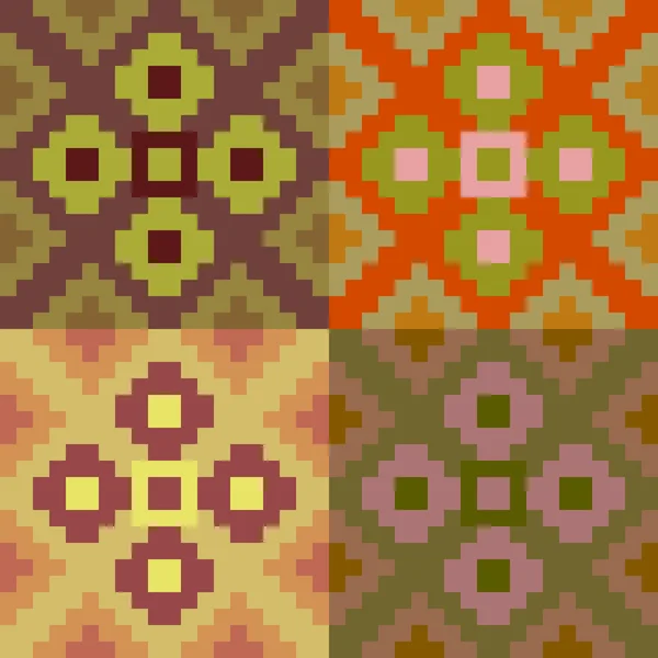 Muster-Pixel-Kunst braun-rot — Stockvektor