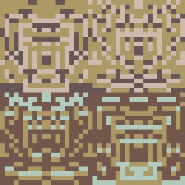 Візерунок піксель мистецтва коричневий зелений — стоковий вектор