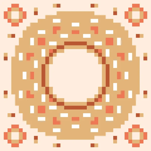 Muster-Pixel-Kunst-Donut-orange — Stockvektor