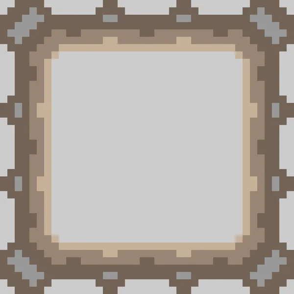 Muster Pixel Kunst Rahmen grau — Stockvektor