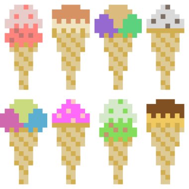 Resimde piksel sanat simge dondurma