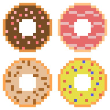 Resimde piksel sanat simge çörek