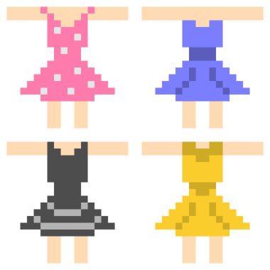 Resimde piksel sanat simge elbise