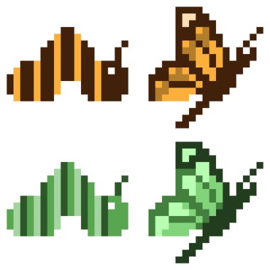 Resimde piksel sanat simge kelebek