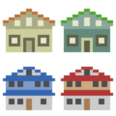 Resimde piksel sanat simge evi