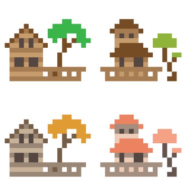 Resimde piksel sanat simge evi