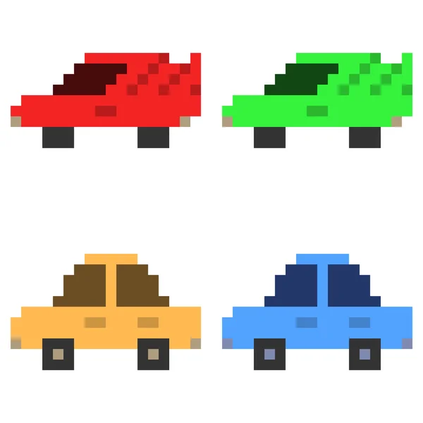 Иллюстрация pixel искусства значок автомобиль — стоковый вектор