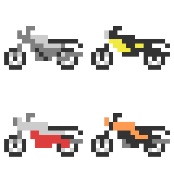 Motocicleta de icono ilustración pixel art — Archivo Imágenes Vectoriales