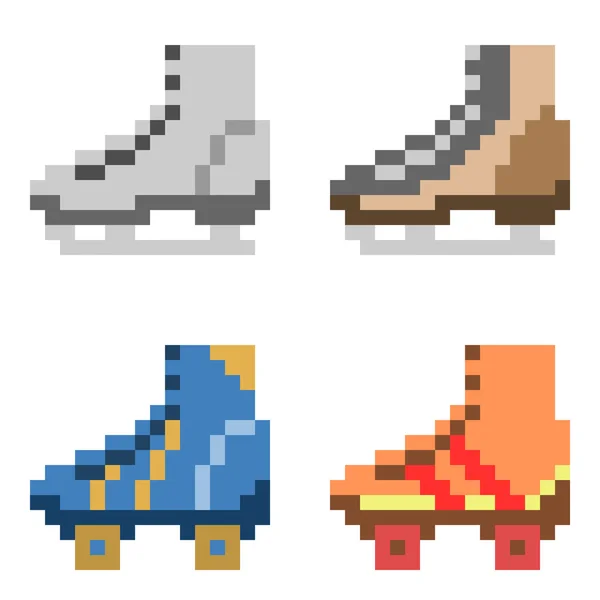 Skate de icono ilustración pixel art — Archivo Imágenes Vectoriales