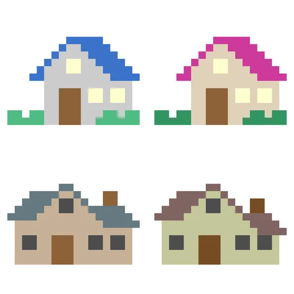 Ilustração pixel arte ícone casa — Vetor de Stock
