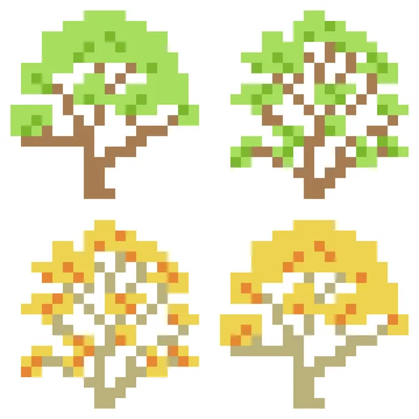 Illustration pixel art icon tree — Stock Vector