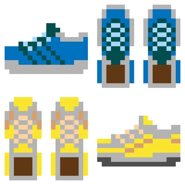 Chaussure d'icône illustration pixel art — Image vectorielle