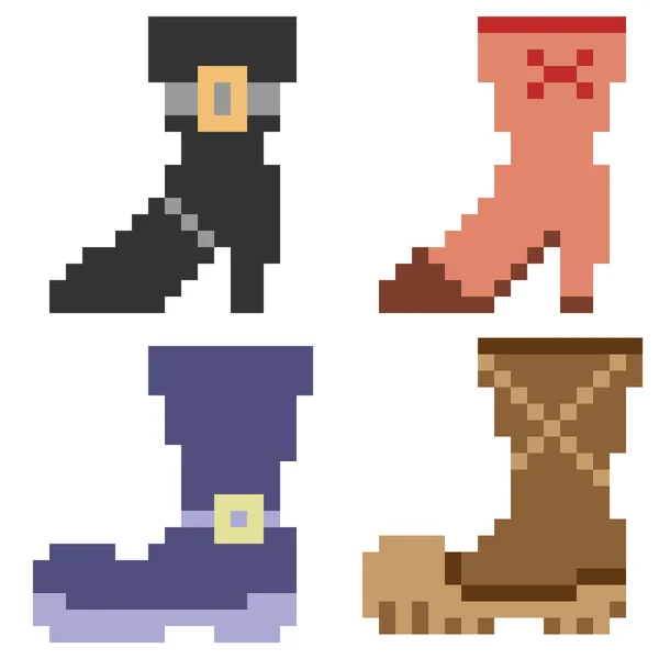 Ilustração pixel arte ícone botas — Vetor de Stock