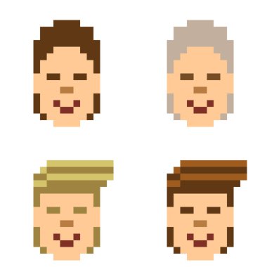 resimde piksel sanat simge saç modeli adam