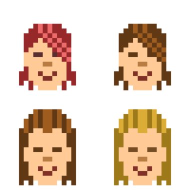 resimde piksel sanat simge saç modeli adam