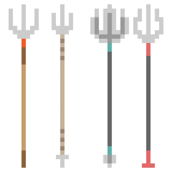 Illustration pixel art icon spear — Stock Vector