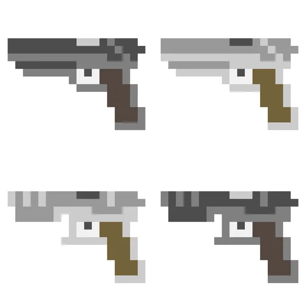 Pistola di icona di illustrazione pixel art — Vettoriale Stock