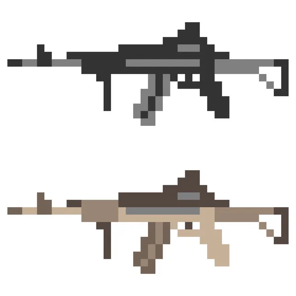 Εικονογράφηση pixel art εικονίδιο όπλο assault τουφέκι — Διανυσματικό Αρχείο