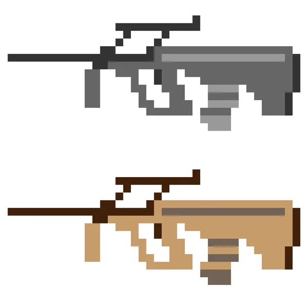 Ilustração pixel arte ícone arma fuzil — Vetor de Stock