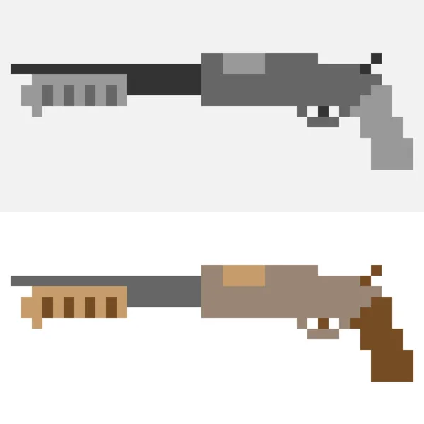 Fusil à icône illustration pixel art — Image vectorielle