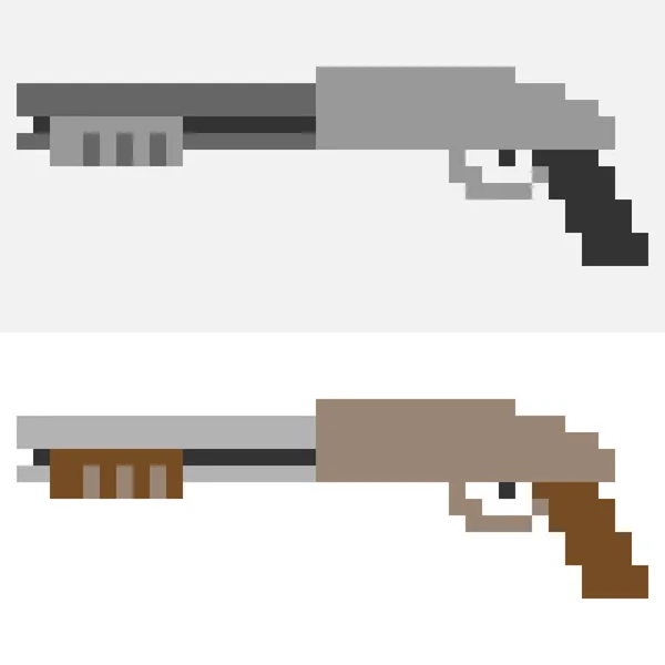 Illustratie pixel kunst pictogram shotgun — Stockvector