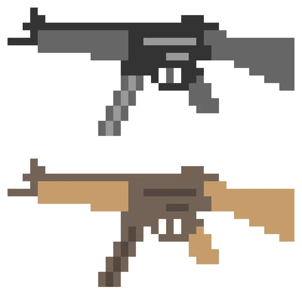 Illustration pixel art icône sub machine gun — Image vectorielle