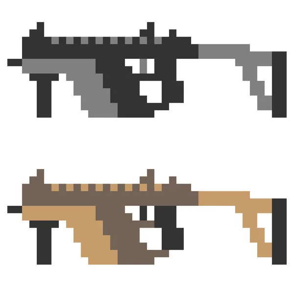 Abbildung Pixel Kunst Symbol Sub Machine gun — Stockvektor