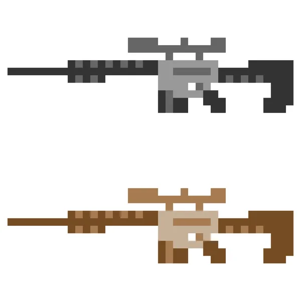 Illustration pixel art icon sniper rifle — Stock vektor