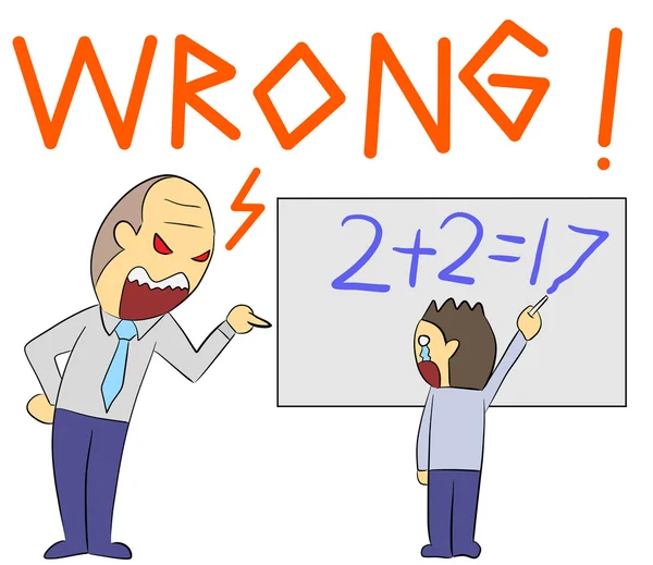 Raiva de ilustração dos desenhos animados gritando errado — Fotografia de Stock