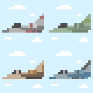 resimde piksel sanat jet uçak