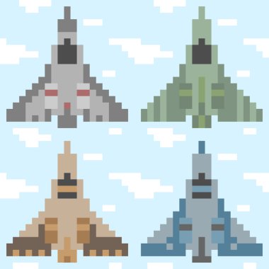 resimde piksel sanat jet uçak