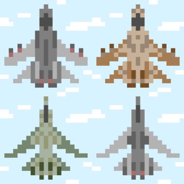 resimde piksel sanat jet uçak