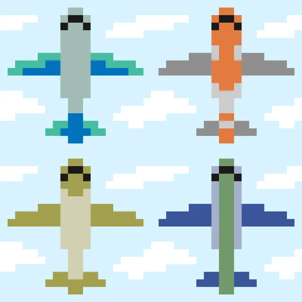 Abbildung Pixel Kunst Flugzeug — Stockvektor